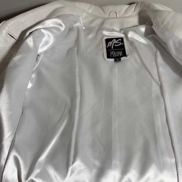 MS Maxima 3 Button White Leather Size S - Picture 6 of 9